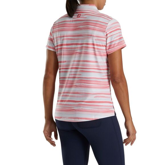 FOOTJOY FJ Women's Short Sleeve Watercolor Golf Tennis Top Size M Collared Shirt - Picture 2 of 12